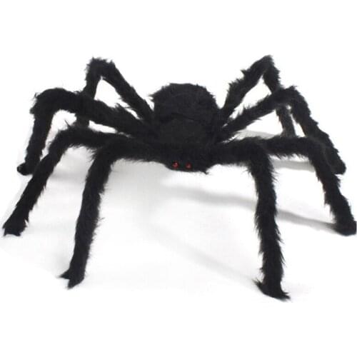 Super big plush spider made of wire and plush black and multicolour style for party or halloween decorations 1Pcs 30cm,50cm,75cm