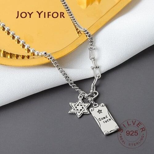 925 sterling silver necklace ladies elegant chain necklace fashion stars triangle sterling silver jewelry round r necklace