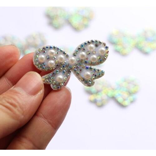10Pcs New Arrvial Rhinestone Butterfuly Sew on Patches Applique 3D Handmade Letters Beaded Diy Patch Cute Letter Patches