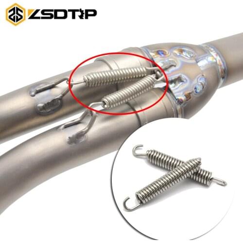 ZSDTRP High Quality 2/6/10pcs Motorcycle Exhaust System Springs Fully Rotatable Stainless Steel Springs for Exhaust middle pipe