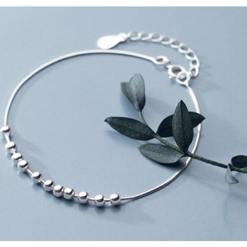 3mm Bohi 100% real. 925 Sterling silver Fine Jewelry Round Lucky Ball Chain Bracelet womens GTLS922