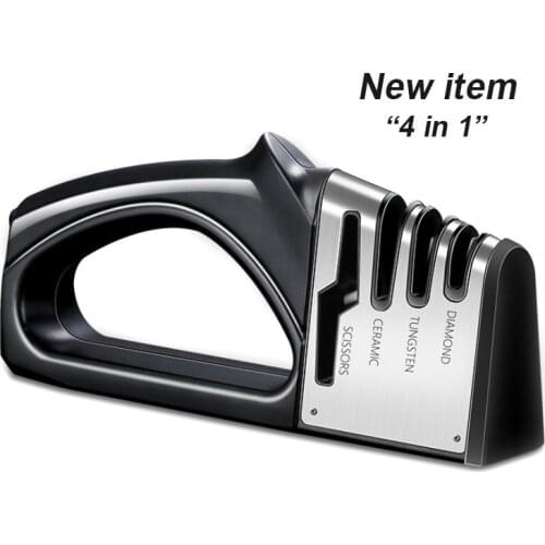 Knife Sharpener 4 in 1 afilador cuchillos de cocina 4 stages Professional Scissors Ceramic Knife Sharpening stone Grindstone