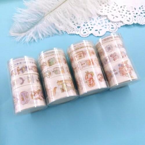 5pcs/set Golden Foil Washi Tape Rococo Girls gift Adhesive Masking Tape Sticker Scrapbooking Stationery