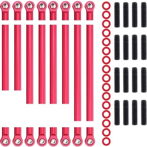 8pcs Aluminum Alloy Wheelbase Link Rod Unassembled Set 313MM For Axial 1/10 SCX10 Remote Control Climbing Car