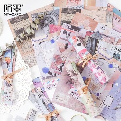 8Pages/Pack Vintage Background Hemisphere map Vinci manuscript The Times Decoration Planner DIY Scrapbooking Craft Stickers