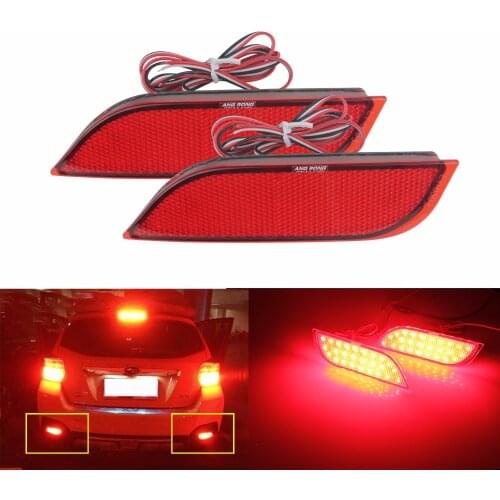 ANGRONG 2x Red Lens Rear Bumper Reflector LED Tail Stop Light For Subaru Impreza WRX STI Legacy(CA228)