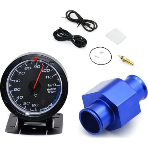 2.5'' 60MM Car Analog White/Red Led Water Temperature Gauge 20-120℃ With Water Temp Joint Pipe Sensor Adapter 1/8NPT