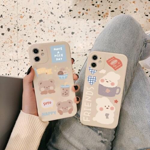 New Cute Bear Bread phone Case For Samsung Galaxy A32 A50 A42 A52 A72 A41 A40 A31 A30 A12 A11 A10e A20e M51 M02S M31S TPU Funda