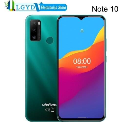 Ulefone Note 10 Android 11 Mobile Phone 3 Cameras 5500mAh Battery Face Fingerprint Unlocked Phone 6.52 inch Dual SIM LTE 4G OTG