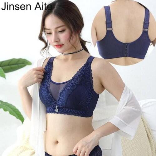 Jinsen Aite Plus Size Lace Bralette lingerie Sexy Brassiere Bra Padded A B C D E F Push Up Full Cup Thin Womens Underwear JS871