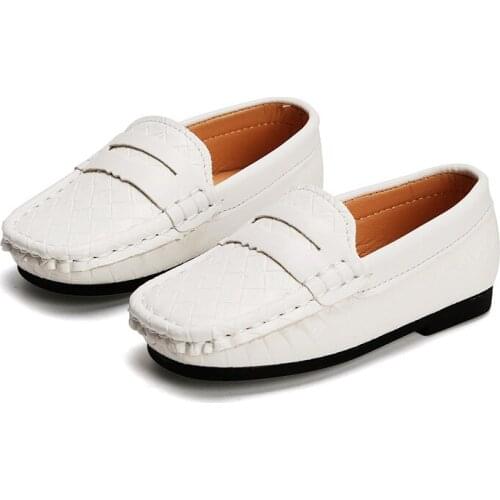 Kids Shoes Boys And Girl Peas Shoe Leather Fashion Casual Kids Shoes Non-slip Breathable Students Running Sports Soft-soled Shoe