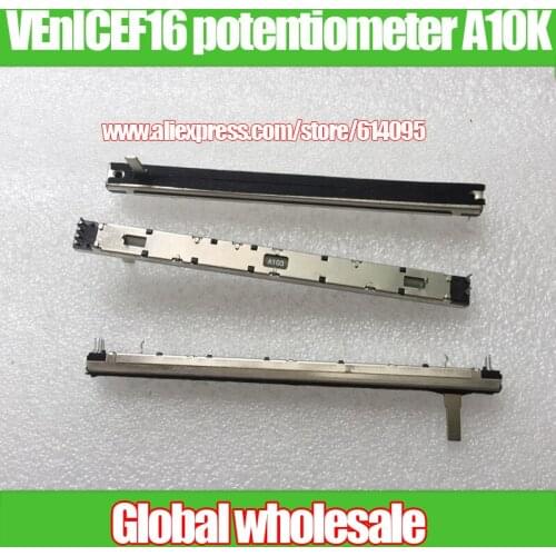 2pcs VEnICEF16 double straight slide fader potentiometer A10K / Handle length 15MMC SC-10080GH