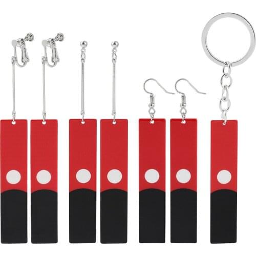 Tokyo Revengers Anime Acrylic Earrings Double Sided Hanafuda Pendant Long Earrings for Women 2021New Jewelry Cosplay Accessories