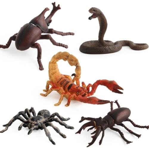 Simulation Cobra/Mantis/Spider Figure Collectible Toys Solid Insect Animal Soft Rubber Toys