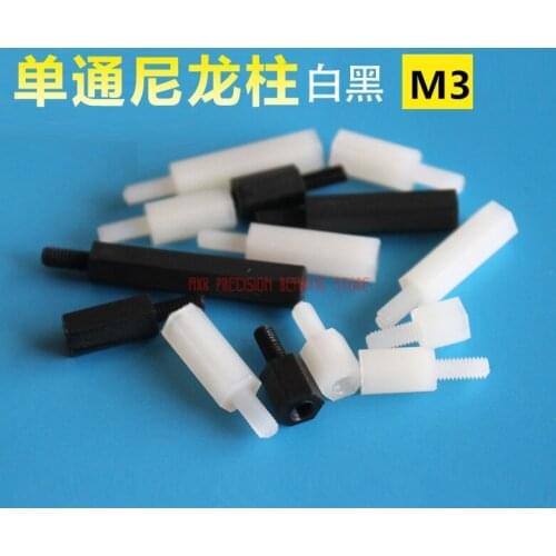 Drywall Vis Tornillos Para Madera 100pcs Single Pass Hexagonal Separation Column M3 Nylon Plastic Stud Support Pc Plate Spacer