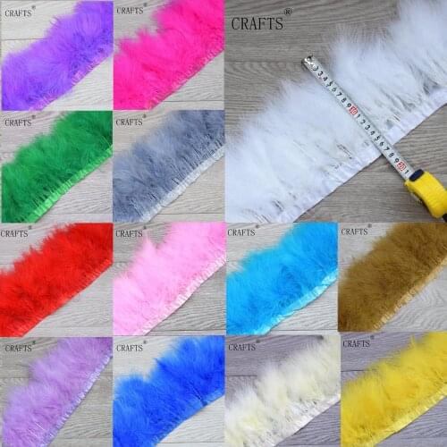 2m high quality turkey feather trim ribbon DIY festive clothing/decoration ornament 16 color