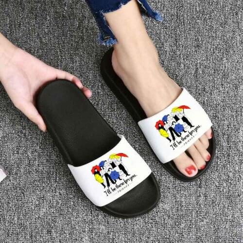 Summer Sandals For Women 2021 Friend Tv Show Print Home Non-slip Slippers Ladies Bathroom Flip Flops Beach Flat Slides Plus Size