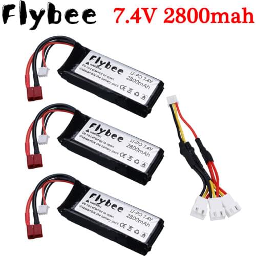 For Wltoys 144001 RC car battery 7.4V 2800mAh Lipo Battery For FT009 RC Boats 12428 12423 RC toys cars Spare Parts 7.4 v 2800mAh