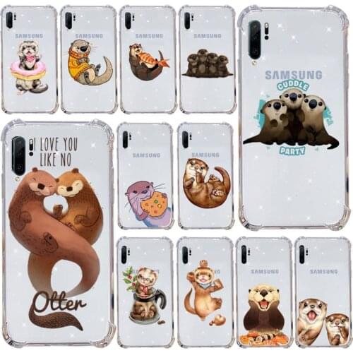 Cute cartoon otter Phone Case Transparent for Samsung s9 s10 s20 Huawei honor P20 P30 P40 xiaomi note mi 8 9 pro lite plus