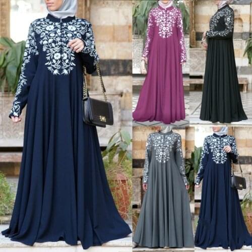 Muslim Takchita Long Sleeve Printing Skirt Muslim Abayas Dubai Designs Indian Nepalese Dress Pakistani Clothes