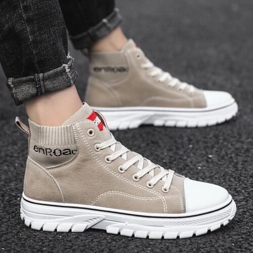 Men Casual Shoes Winter Shoes Men High Quality Fashion Black Shoes High Canvas Shoes Non-slip Wear Comfort Shoes Mens