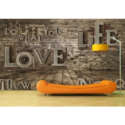 Custom Wallpaper Murals Wall Abstract Letter Wall Self Adhesive Vinyl Wall Sticker Poster Wall Paper Home Decor