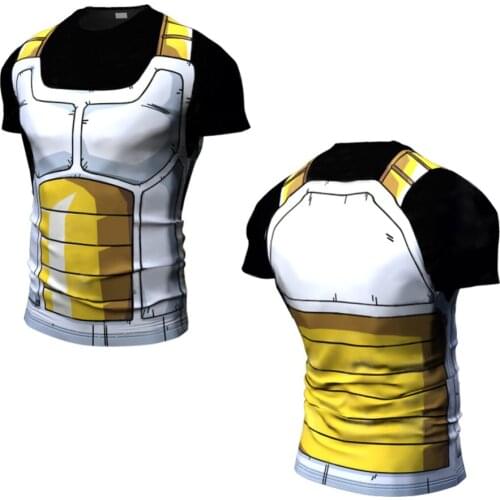 New Goku Cosplay Printed Clothing fitness Running t shirt men O-neck cartoon bodybuilding Sport shirts tops gym men t shirt