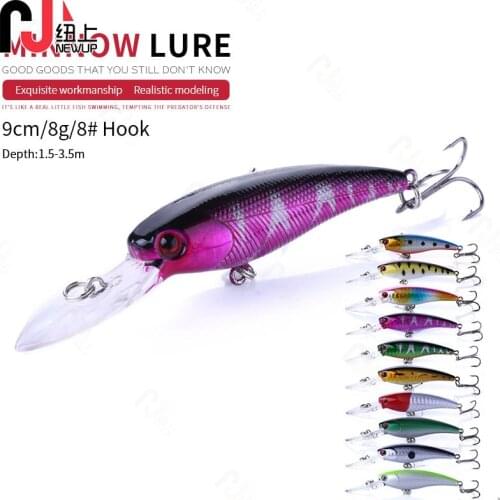 NEW UP 1PCS 9cm 8g New hot model professional quality fishing lures hard bait diving 1.5-3.5m quality wobblers minnow