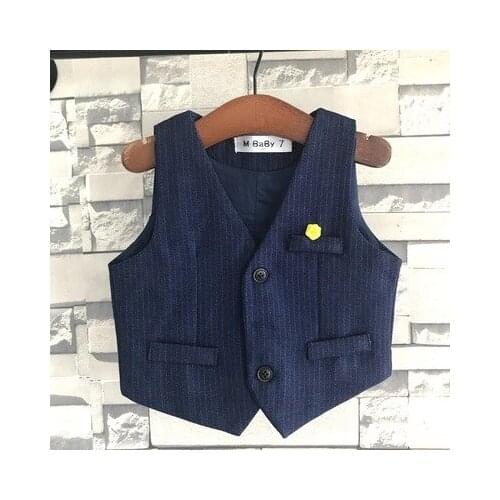 Baby Boy Clothes Children Clothing Kids Little Gentleman Vests 2019 New Baby Boys Blazer Waistcoat Toddler Outwear 2-7 Years Old