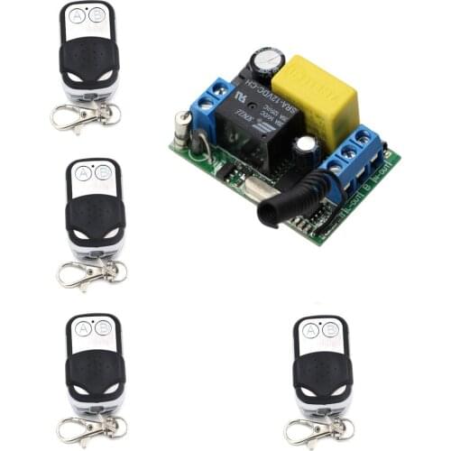 AC 220V Wireless Relay Remote Control Light Switch Wireless Remote Power Switch 1CH 10A Receiver + A/B Button Transmitter