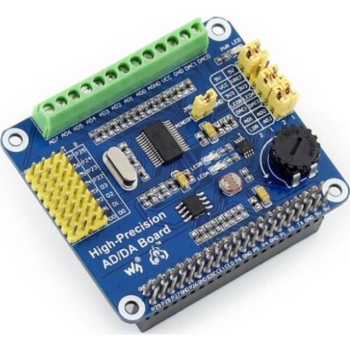Raspberry Pi High-Precision AD/DA Expansion Board High-Precision AD/DA Board Support Raspberry Pi 2 B A+ B