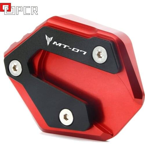LOGO MT-07 Side Stand extension Enlarge Plate Pad For Yamaha MT07 MT 07 2014-2020 2019 2018