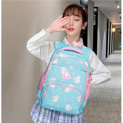 New Students Girls Schoolbags Campus Style Cute Rabbit Girl Backpack Schoolbag Nylon Backpack Cartoon Bagpack Mochila Feminina