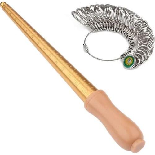 US Ring Sizer Stick Mandrel Finger Measure Gauge Tool Set 0-13 Metal Ring Sizing