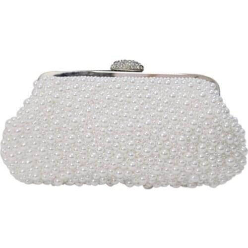 Free shipping rhinestone pearl bag banquet hand holding evening dress handbag dinner wedding bag bridesmaid bag