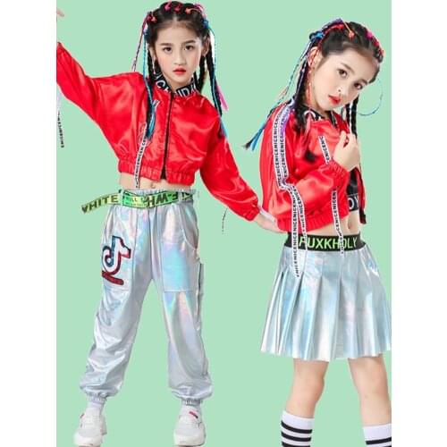 New Children Jazz Dance Costumes Boys Hip-hop Dance Costumes Models Catwalk Girls Cheerleading Clothes Rave Clothes