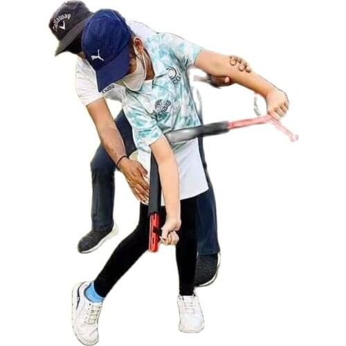 Golf spinner swing practice device to improve the swing speed right elbow to waist power to turn waist whipping