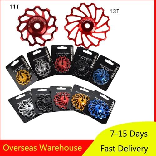 2PCS Bike Ceramic Pulley 7005 Aluminum Alloy Rear Derailleur 11T 13T Ceramic Bearing Guide Wheel for Mountain Bike Road Bike