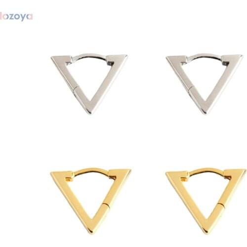 LOZOYA 925 Sterling Silver 8mm Triangle Hoops Mini Huggies Rock Jewelry For Party Punk Women SpecialLuxury Gift Accessories