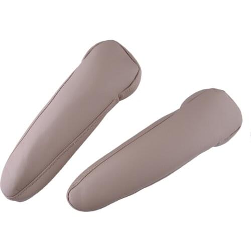 1Pair Beige Front Seat Armrest Protector Cover Cap PU Leather Car Fit For Toyota Sienna 2011 2012 2013 2014 2015 2016 2017 2018