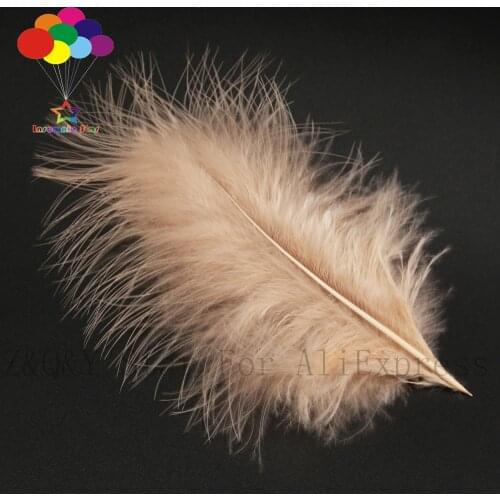 10-15CM (4-6 inches) natural 100PCS turkey fur dyed champagne full fleece decoration DIY jewelry show costume feather