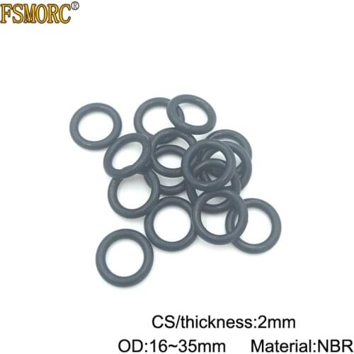 100/200/500pcs OD:16 17 18 19 20 21 22 23 24 25 26 27 28 29 30 21 31 32 33 34 35*2mm thickness CS NBR o ring seal/Nitrile Rubber