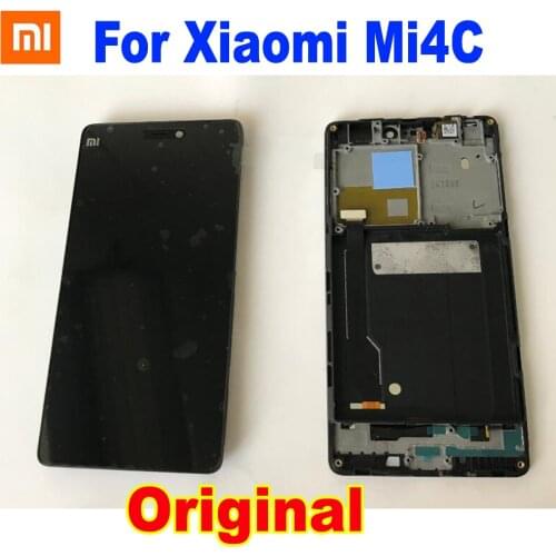 100% Original NEW LCD Display Touch Panel Screen Digitizer Assembly with Frame For Xiaomi Mi4C M4C MI 4C Phone Sensor Pantalla