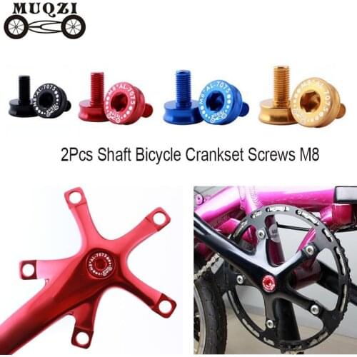 2pcs Bike Bottom Bracket Axle Crank Bicycle 8mm Allen Key Arm Screw Axis Fixing Bolts M8 Set Aluminum Alloy Cycling Parts