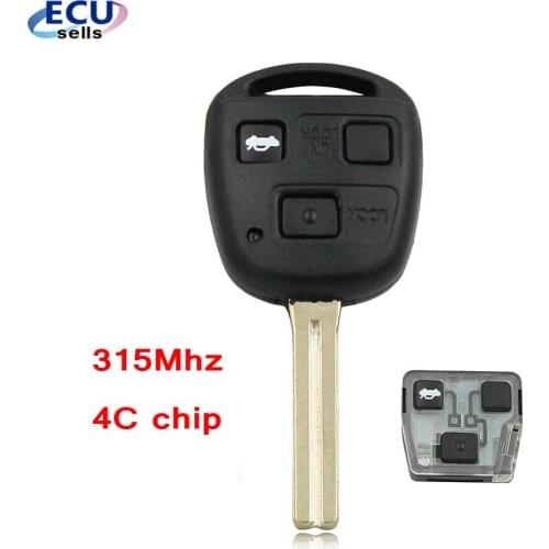 3 Buttons Remote Smart Car Key 315MHz With 4C Chip for Lexus IS200 GS300 LS400 RX300