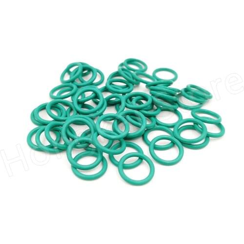 30pcs CS 2mm*OD 5-70mm Fluorine Rubber(FKM) O Ring ID 1-66mm Green Ring Gasket Good Oil Resistance
