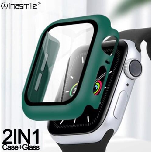 360 full Glass case For iwatch 6 5 4 SE bumper Screen Protector cover for Apple Watch 44mm 40mm 42mm 38mm iwatch Accessories