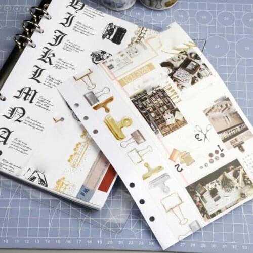 50 Blank Sheets Double-Sided Release Paper Tape Sticker Paper 6-Loof Holes Binding Storage Illustrated Book DIY hand account