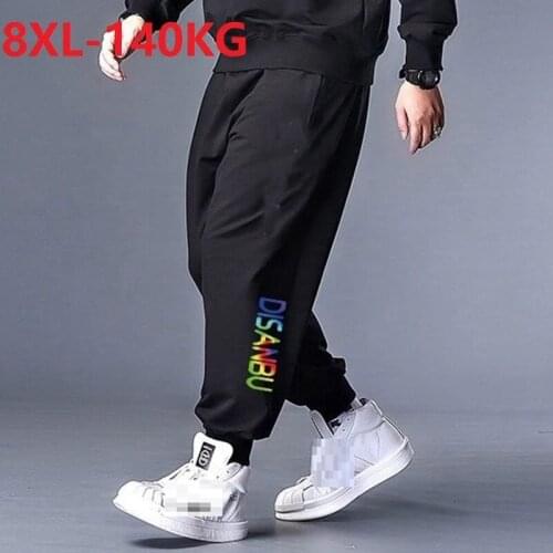 Summer spring new men sweatpants korea style high street sports pants letter big size 7XL casual loose elasticity Stretch pants