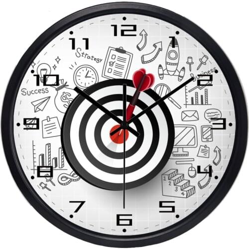 Creative Team Work Target Office Workshop Wall Clock Modern Large